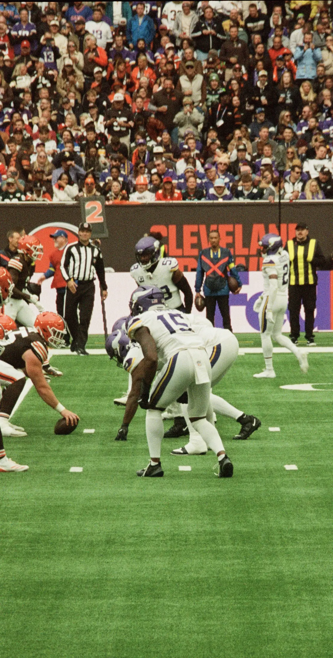 Vikings-Offense unmittelbar vor dem Snap